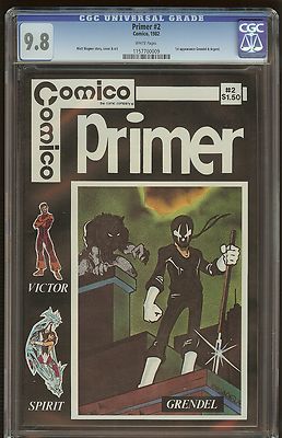 Primer 2 CGC 98   1st Grendel   White pages