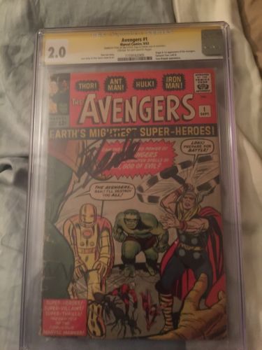 Avengers 1   CGC 20  Marvel 1963  Stan Lee Signature Series  key Issue