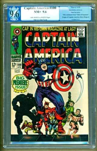 Captain America 100 1968 Marvel Cap in his own title key issue CGC PGX 96