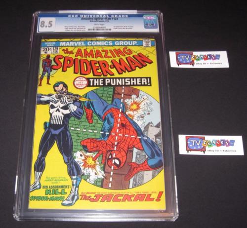 AMAZING SPIDERMAN 129 from 1974 CGC 85 VF White Pgs  1st Punisher