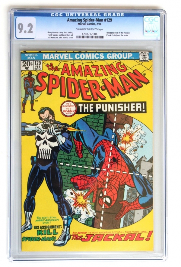 CGC 92 AMAZING SPIDERMAN 129  1st Punisher  1974  Near mint minus