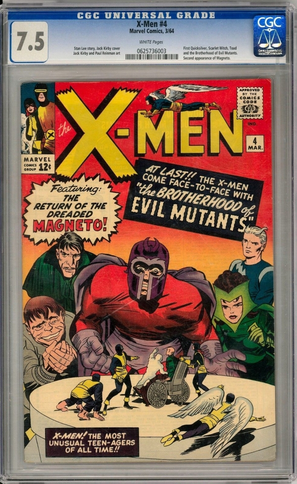 XMen 4 CGC 75 W 1st Quicksilver 1st Scarlet Witch 1st Toad 2nd Magneto