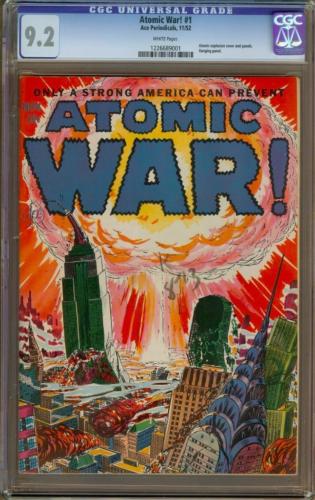 Atomic War 1 CGC 92 WHITE Pages  Single Highest Graded  Classic Cover
