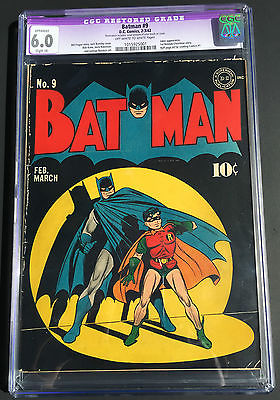 Batman 9 FebMar 1942 DC CGC FN 60 OffWhite to WHITE Pages 