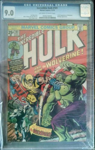 Incredible HULK 181 1st app WOLVERINE 90 graded cgc 