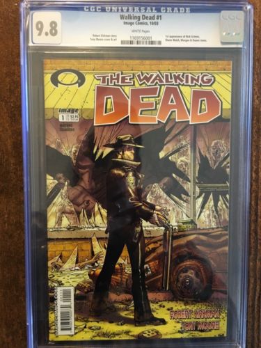 THE WALKING DEAD 1 Image CGC 98 1003 WHITE Pages First Print Fast Shipping