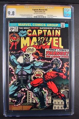 Captain Marvel 33 Origin of Thanos Stan Lee Signature Series CGC 98