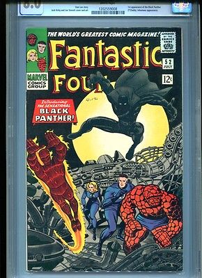 Fantastic Four 52 1962 CGC 80 VF 1st Black Panther WHITE pages SHARP