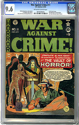 WAR AGAINST CRIME 11 1950 CGC NM 96 OWW Pgs 1st EC HORROR CVR JOHNNY CRAIG
