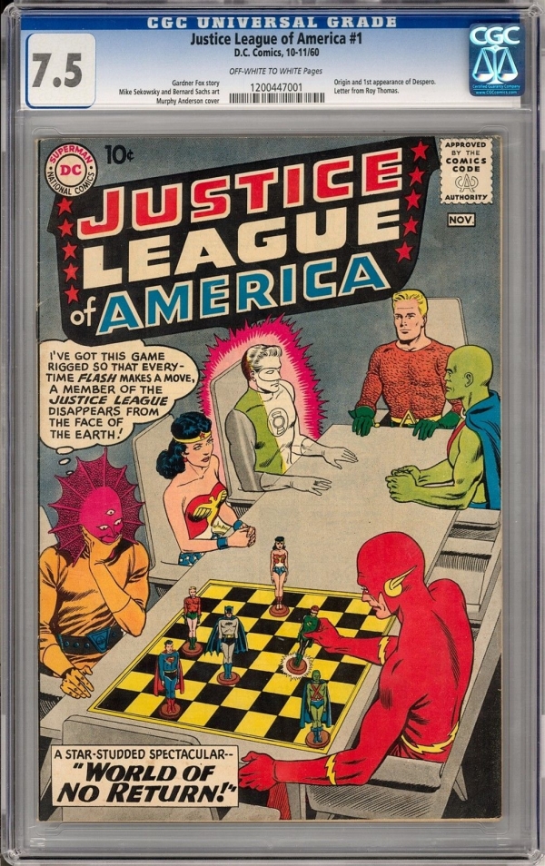 Justice League of America 1 CGC 75 OWW 1st Issue 1st Despero