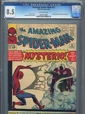 1964 THE AMAZING SPIDERMAN 13 ORIGIN AND 1ST APPEARANCE MYSTERIO CGC 85 OW