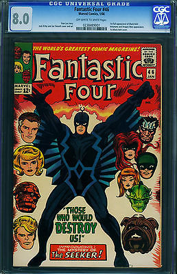 FANTASTIC FOUR 46 CGC 80OWW1966MARVELBLACK BOLTJACK KIRBY