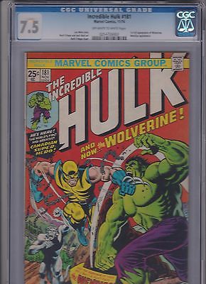 INCREDIBLE HULK 181 1st WOLVERINE CGC 75 HIGRADE BEAUTY 1974