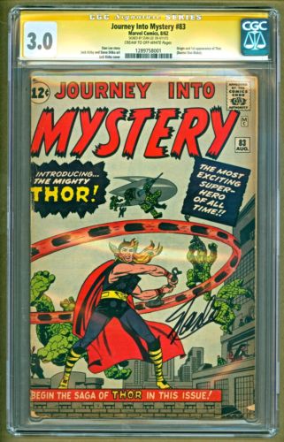 Journey Into Mystery 83 1962 Marvel 1st appearance Thor SIGNED Stan Lee CGC 30