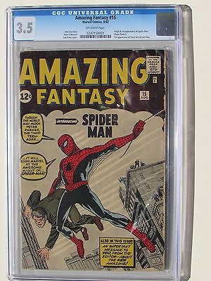 AMAZING FANTASY 15 Aug 1962 Marvel  CGC 35  1ST APPEARANCE OF SPIDERMAN