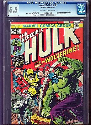 Incredible Hulk 181 CGC 65 FN  Marvel 1974  1st Full App Wolverine