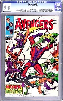 AVENGERS 55 CGC 98 1st app ULTRON HIGHEST GRADED FLAWLESS 1968 WHITE PAGES  