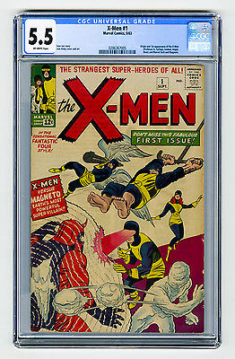 XMen 1 CGC 55 OW KEY 1st app Professor X Cyclops Magneto Angel Marvel Silver