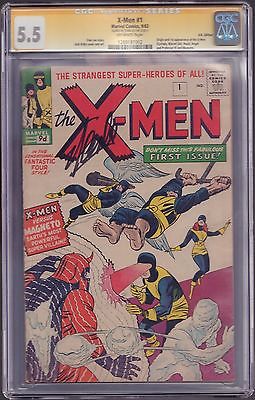 RARE XMEN 1 CGC 55 SS STAN LEE OFFWHITE PAGES UK EDITION