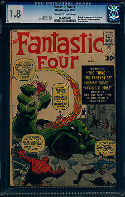 Fantastic Four 1 CGC 18 Universal Grade First Appearence of the Fantastic Four