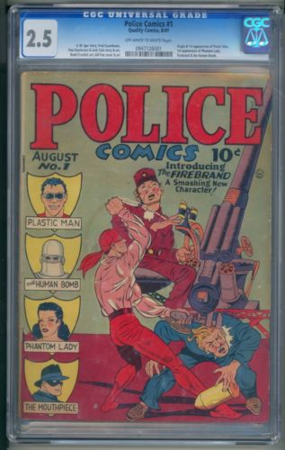 Police Comics 1 CGC 25 First Plastic Man