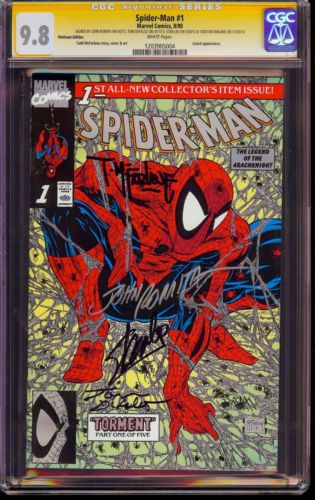 SpiderMan 1 Platinum Edition CGC 98 SS X4 Signed Stan Lee Todd McFarlane 2