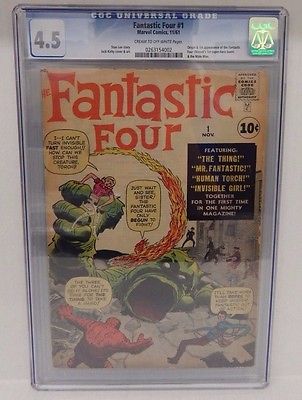 Marvel Comics FANTASTIC FOUR 1 CGC Graded 45 1961 Vintage Comic