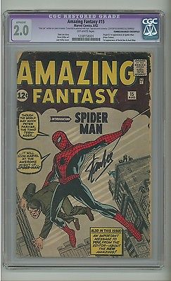 Amazing Fantasy 15 CGC 20 RESTO OW p origin1st app SpiderMan c04400