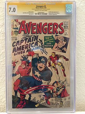 Avengers 4 CGC 70 SS Stan LeeJoe Simon  1st SA Captain America Marvel