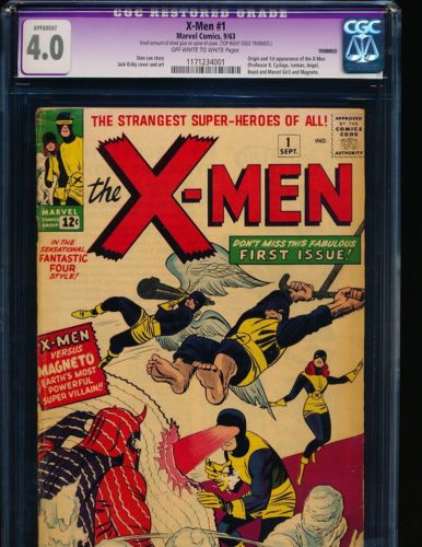 XMen  1  1st XMen  Magneto Apparent CGC 40 OWWHITE Pgs spine glue  trim