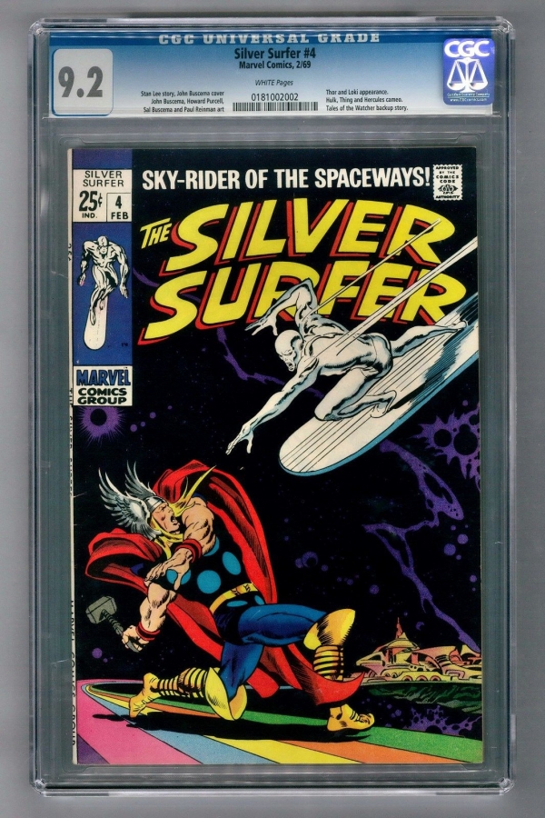 SILVER SURFER 4 CGC 92 White Pages Thor vs Surfer Classic Buscema cover