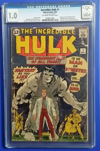 The Incredible Hulk 1 CGC 10 OWW 1st Appearance of The Incredible Hulk1962