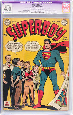 Superboy 1 CGC 40 R DC 1949 Superman cover Hard to find issue C9 141 cm