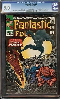Fantastic Four 52 CGC 90 White Pages 1st Black Panther  Looks Higher Beauty