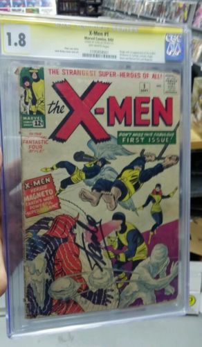 XMen 1 CGC 18 SS  Signed by Stan Lee  1st XMen Professor X  Magneto