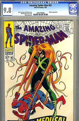 Amazing SpiderMan 62  CGC GRADED 98  HIGHEST GRADED  white  pgs  BEST COPY