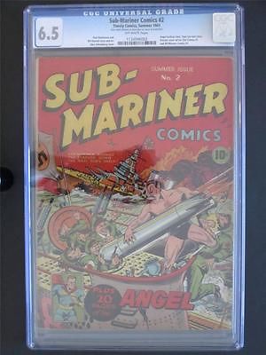 SubMariner Comics 2 TIMELY 1941  CGC 65 FN Stan Lee story  Angel story