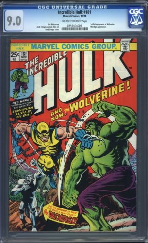 Incredible Hulk  181  1st full Wolverine CGC 90 OWWHITE Pgs