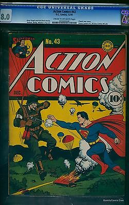 Action Comics 43 CGC VF 80 Cream to OffWhite   DC Superman