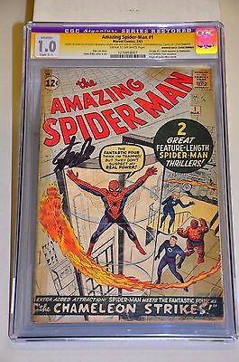 Amazing SpiderMan 1 CGC 10 Signature Series Signed By Stan Lee