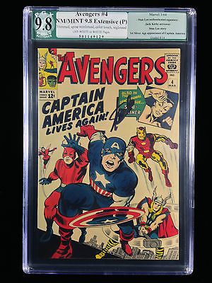 98 PGX Avengers 4 EP Rated SS Stan Lee 1st Silver Age Captain America Not CGC
