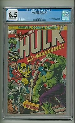 Incredible Hulk 181 CGC 65 COW pgs 1st full app Wolverine 1974 c08156