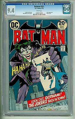 BATMAN 251 CGC 94 WHITE PAGES CLASSIC JOKER COVER