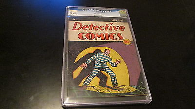 Detective Comics 3 DC Comics 1937 Golden Age Flessel cover Siegel story CGC 45