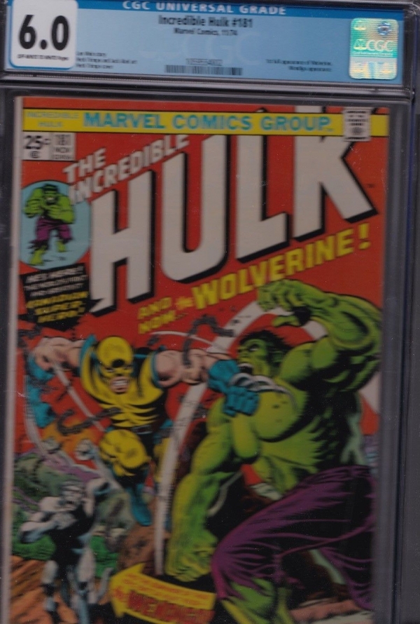 Incredible Hulk 181 CGC 60 off White Pages First Full Wolverine Marvel 1974