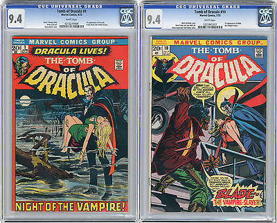 1973 Tomb of Dracula 1  10 CGC 94 1st Blade White Pages