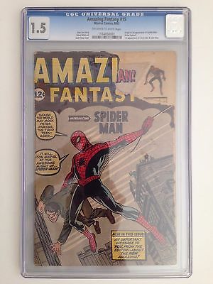 Amazing Fantasy 15 Silver AgeFirst Appearance of Spiderman CGC 15