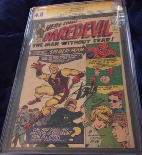 Daredevil 1 CGC 40 Signed By Stan Lee 1st Daredevil