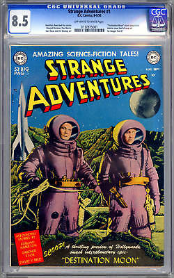 STRANGE ADVENTURES 1 CGC 85 DESTINATION MOON CLASSIC SCIFI FILM ADAPTN 1950