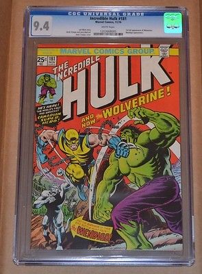 INCREDIBLE HULK 181 CGC 94 WHITE PAGES 1ST FULL APP OF WOLVERINE 3 DAYS ONLY